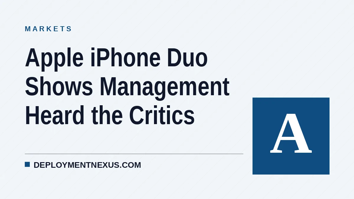 Apple iPhone Duo Shows Management Heard the Critics