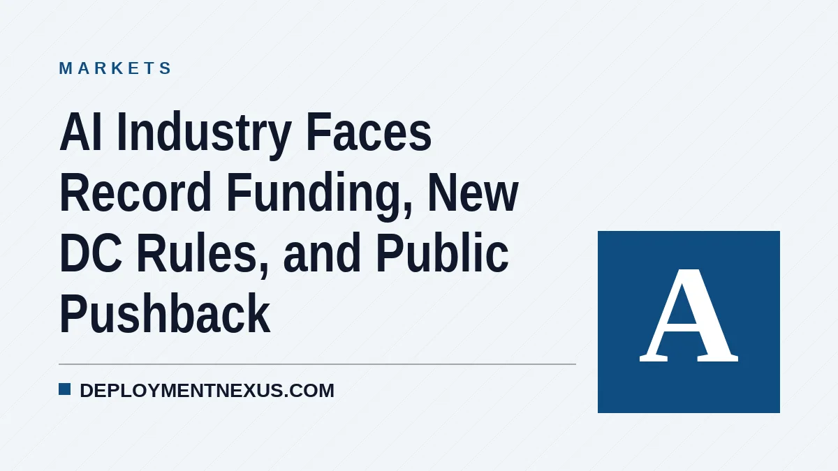 AI Industry Faces Record Funding, New DC Rules, and Public Pushback