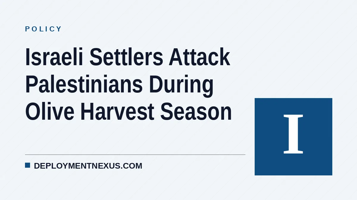 Israeli Settlers Attack Palestinians During Olive Harvest Season