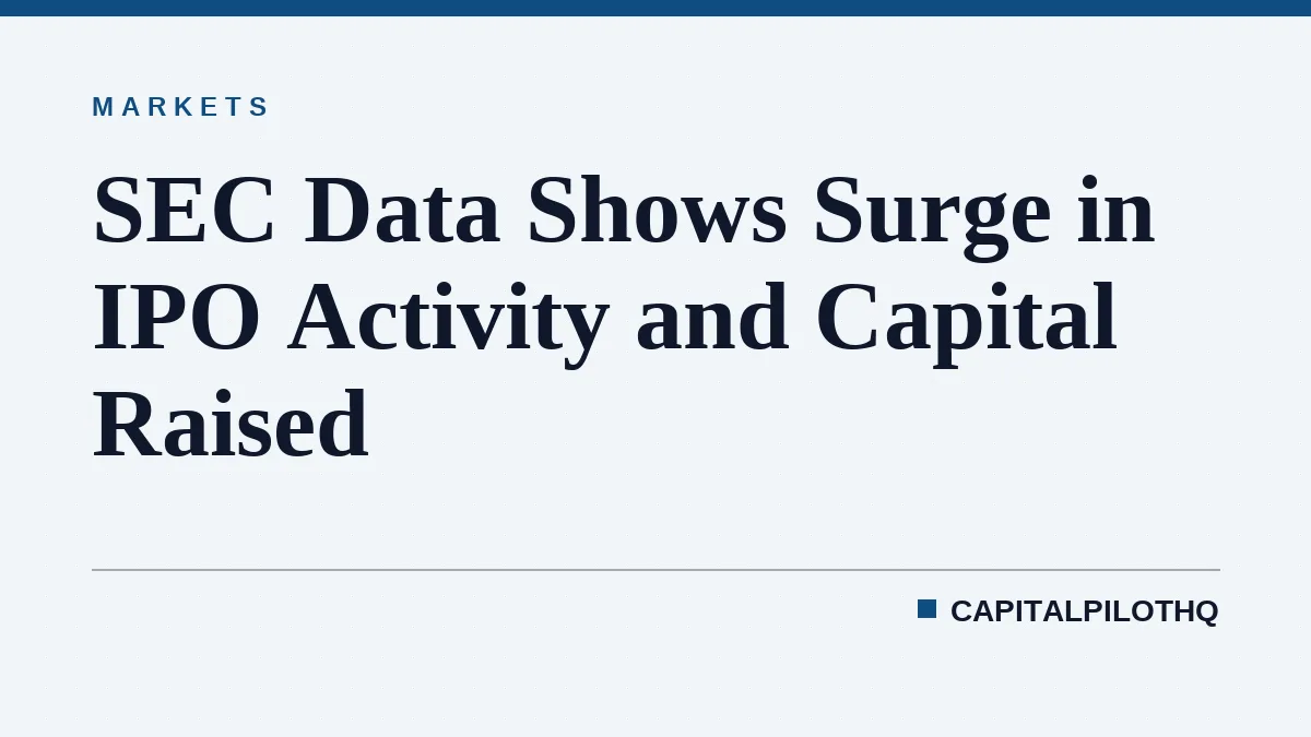 SEC Data Shows Surge in IPO Activity and Capital Raised