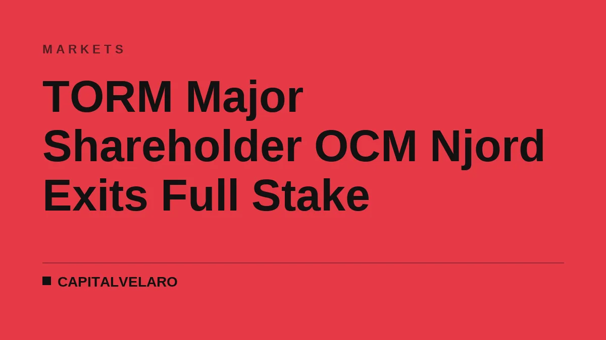 TORM Major Shareholder OCM Njord Exits Full Stake