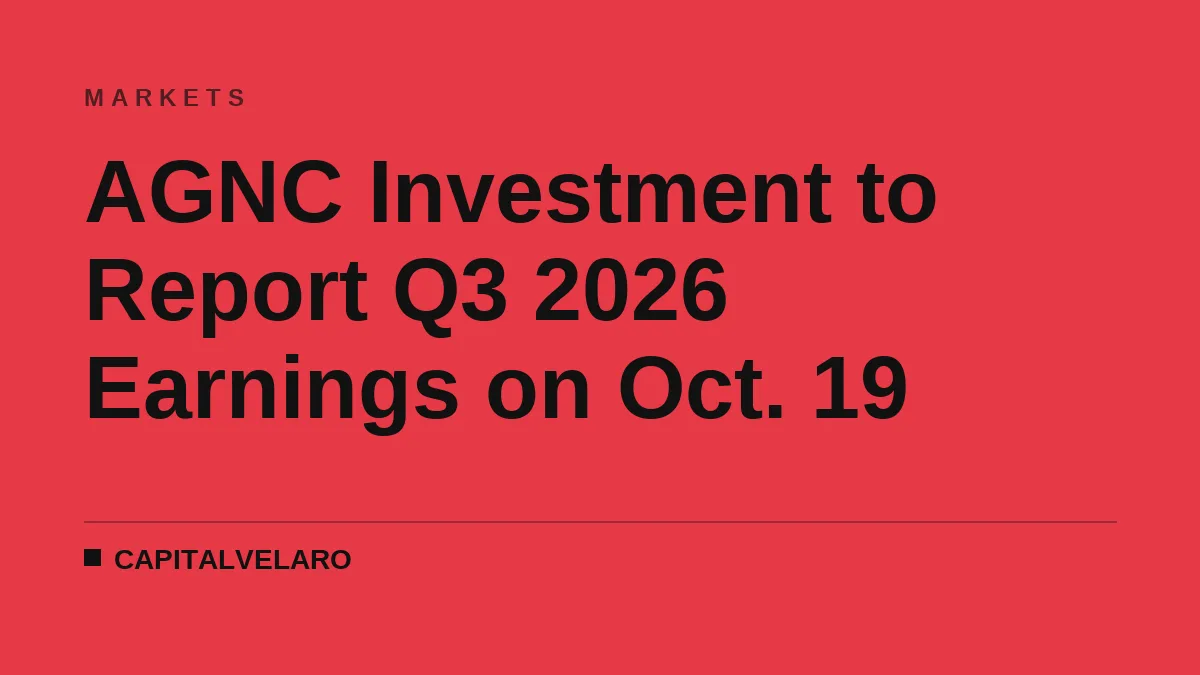AGNC Investment to Report Q3 2026 Earnings on Oct. 19