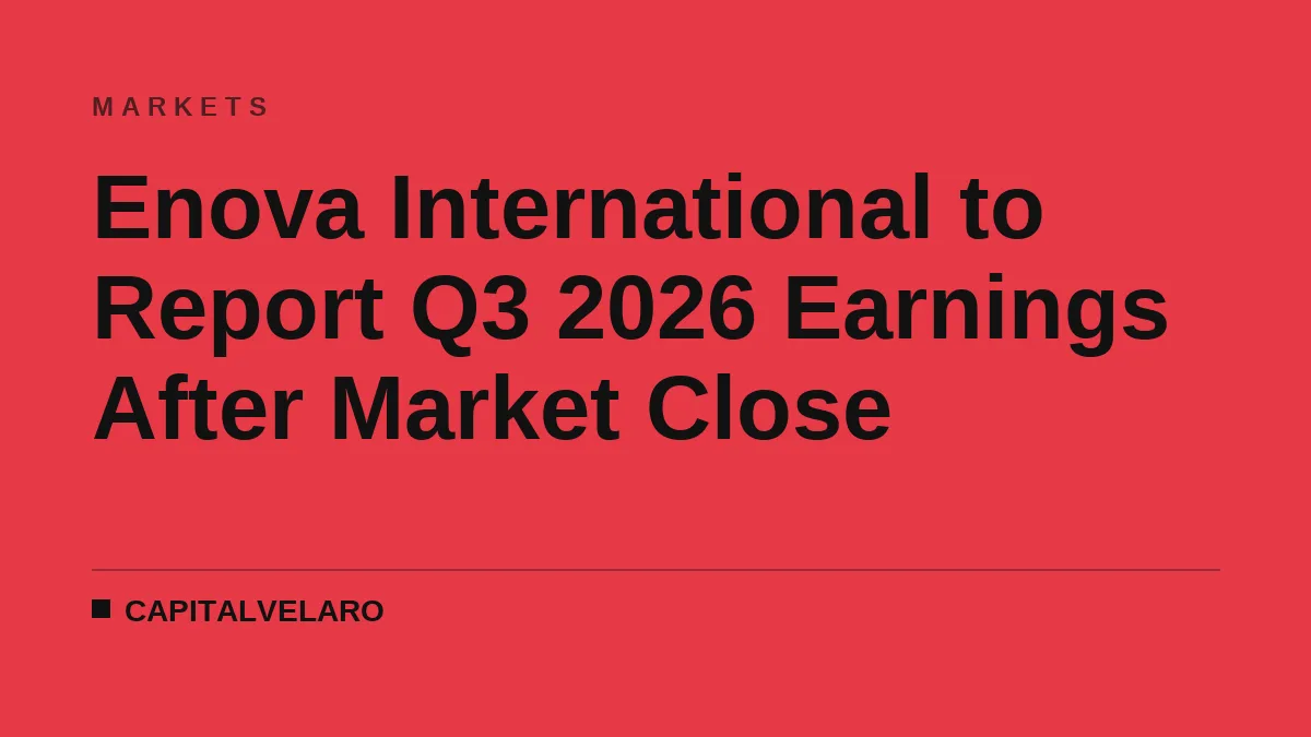 Enova International to Report Q3 2026 Earnings After Market Close