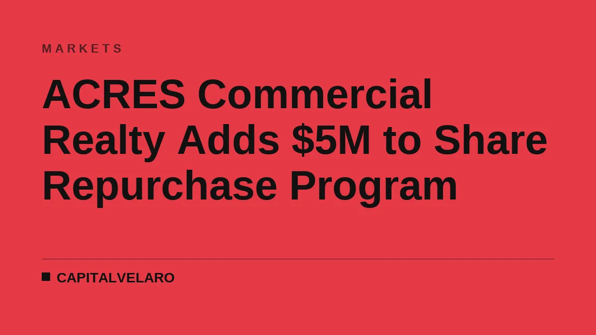 ACRES Commercial Realty Adds $5M to Share Repurchase Program