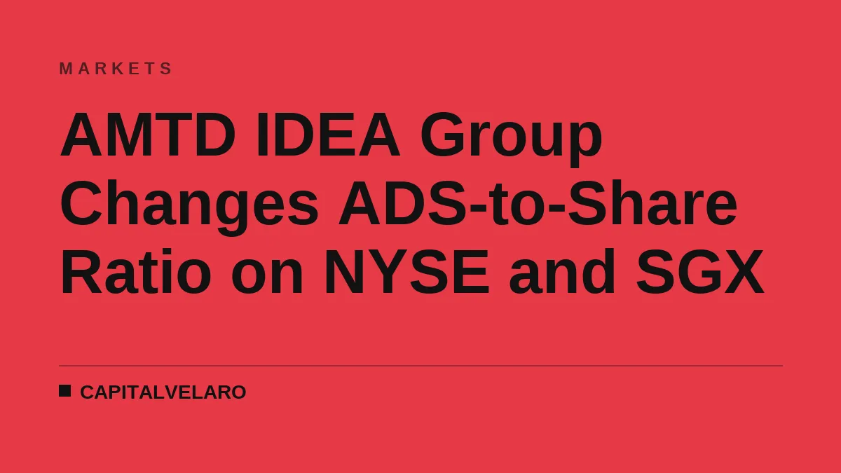 AMTD IDEA Group Changes ADS-to-Share Ratio on NYSE and SGX