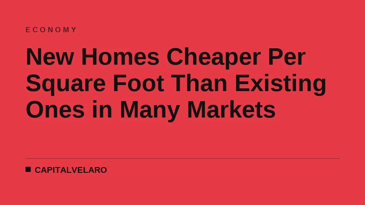 New Homes Cheaper Per Square Foot Than Existing Ones in Many Markets