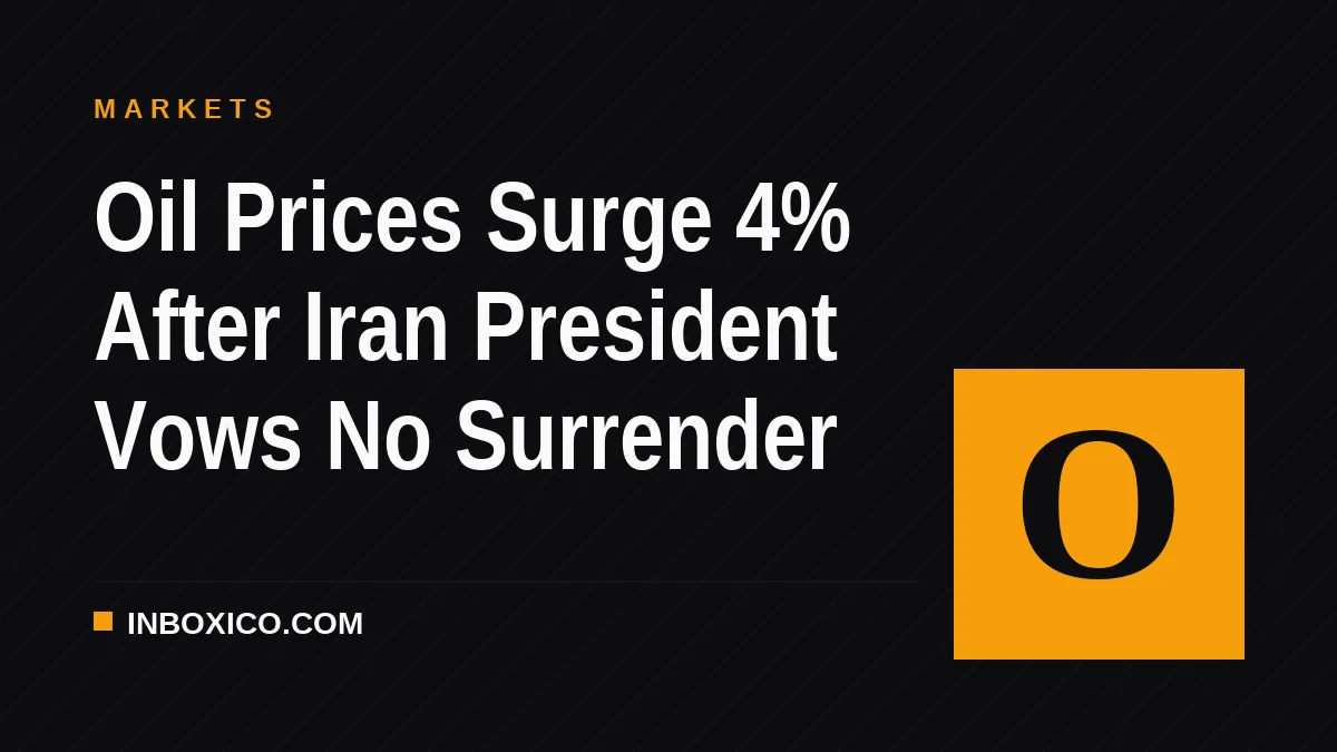 Oil Prices Surge 4% After Iran President Vows No Surrender