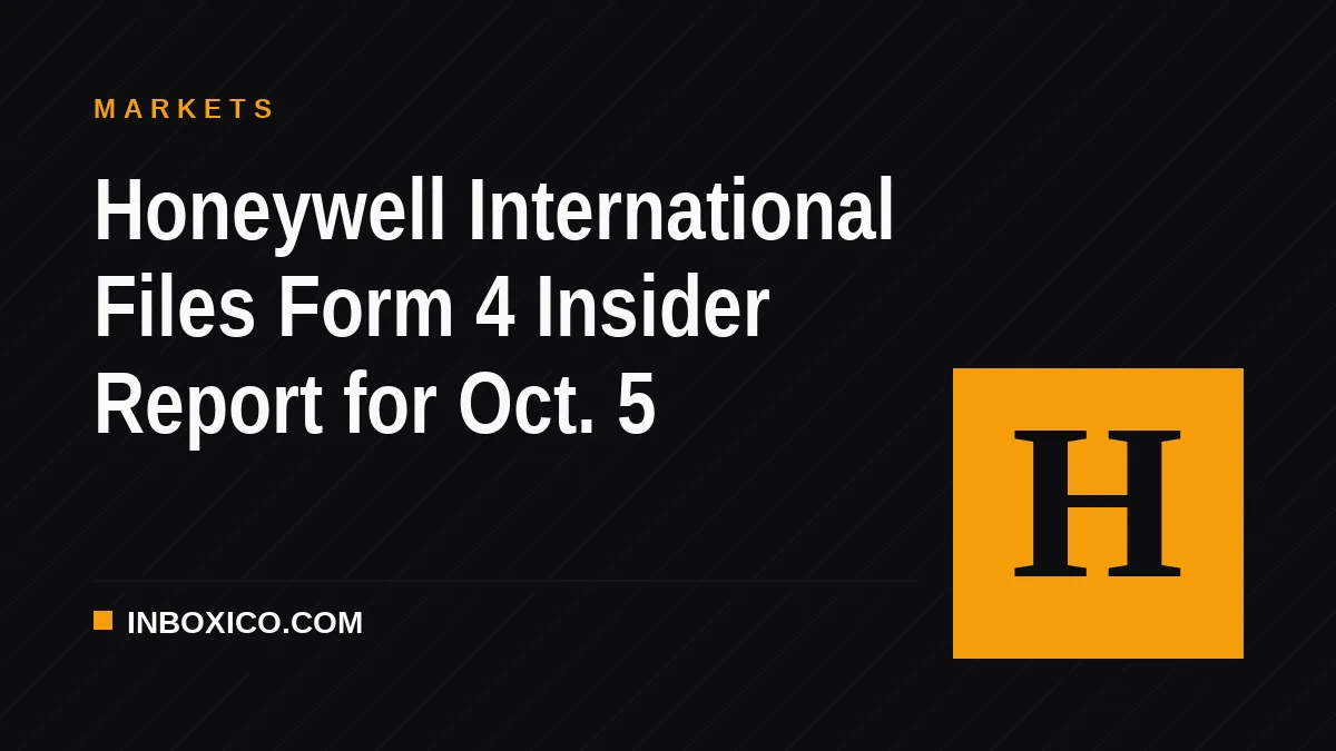 Honeywell International Files Form 4 Insider Report for Oct. 5
