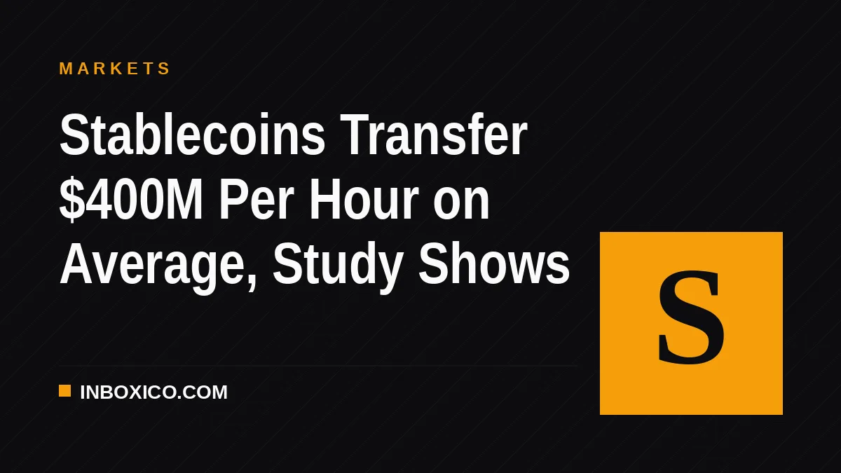 Stablecoins Transfer $400M Per Hour on Average, Study Shows