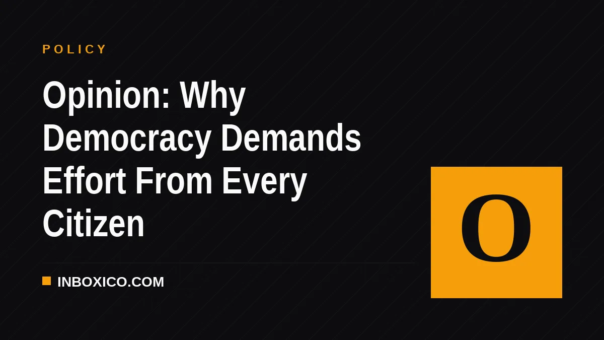 Opinion: Why Democracy Demands Effort From Every Citizen