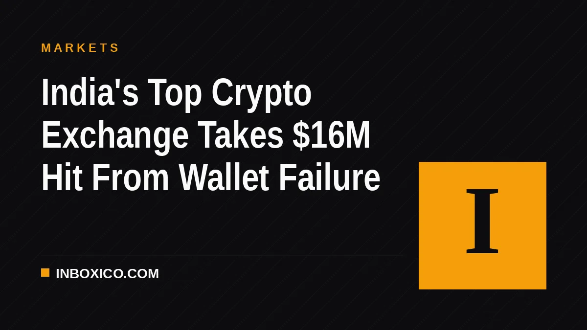 India's Top Crypto Exchange Takes $16M Hit From Wallet Failure