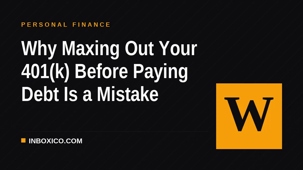 Why Maxing Out Your 401(k) Before Paying Debt Is a Mistake
