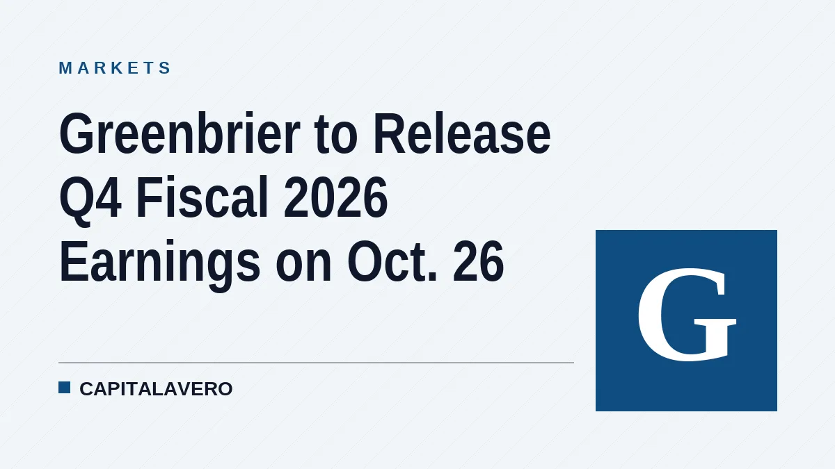 Greenbrier to Release Q4 Fiscal 2026 Earnings on Oct. 26