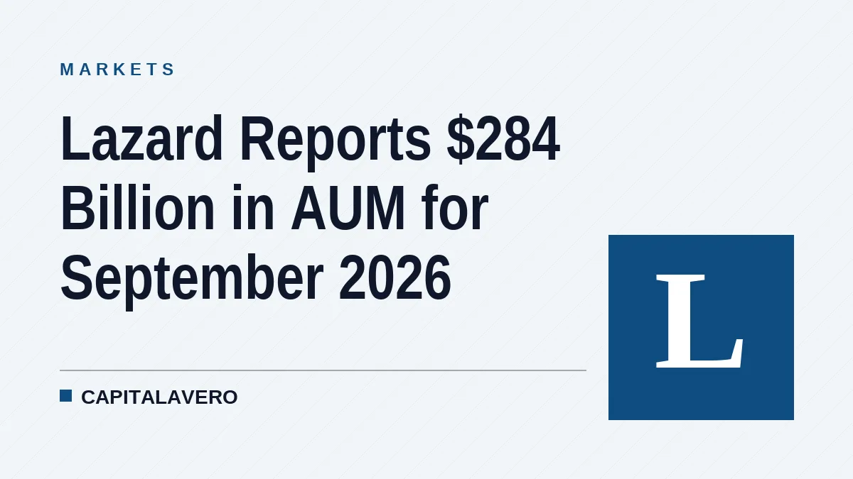 Lazard Reports $284 Billion in AUM for September 2026