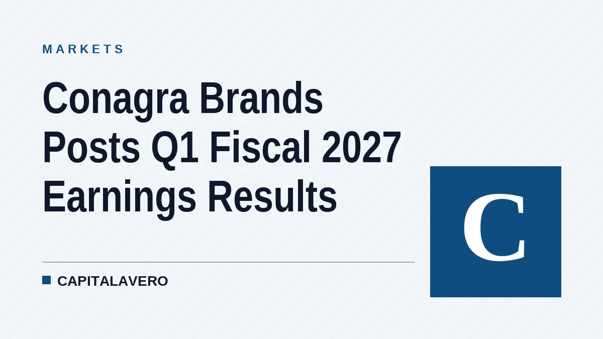 Conagra Brands Posts Q1 Fiscal 2027 Earnings Results