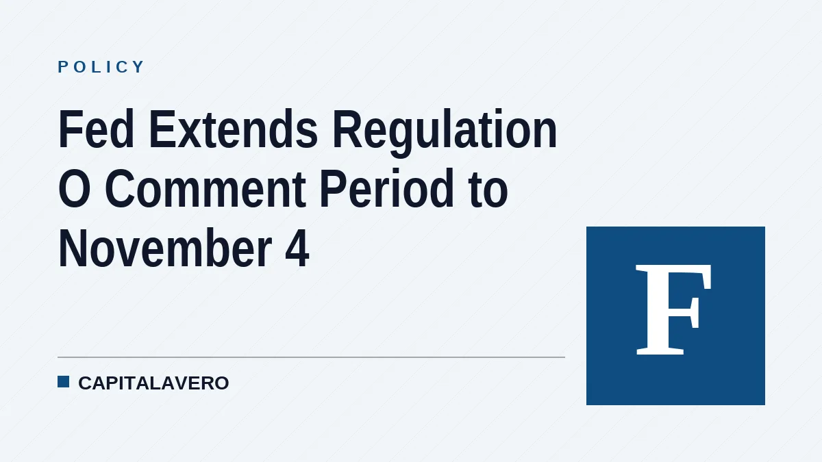 Fed Extends Regulation O Comment Period to November 4