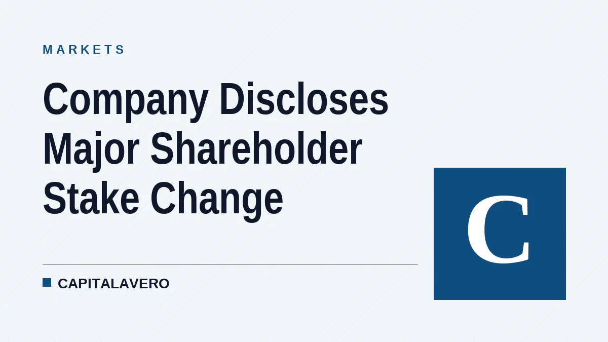 Company Discloses Major Shareholder Stake Change