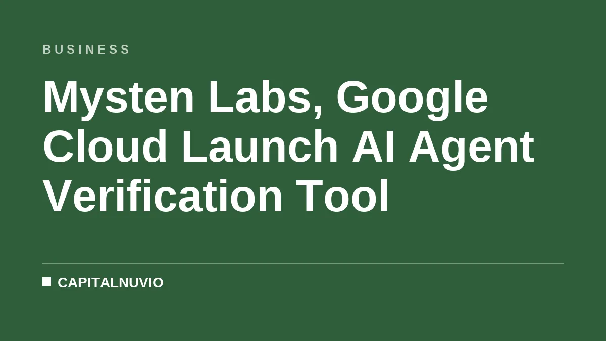 Mysten Labs, Google Cloud Launch AI Agent Verification Tool