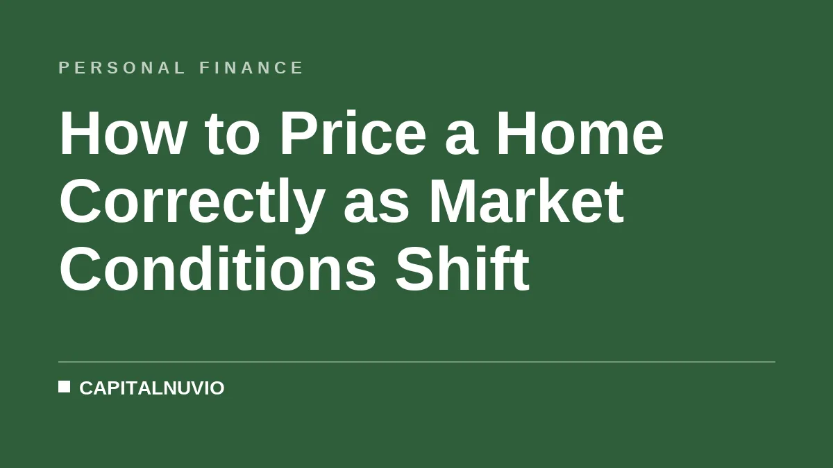 How to Price a Home Correctly as Market Conditions Shift