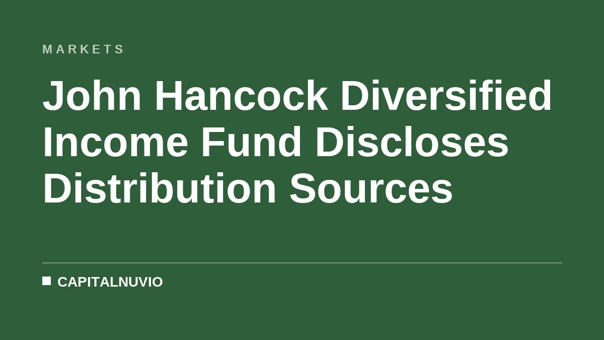 John Hancock Diversified Income Fund Discloses Distribution Sources