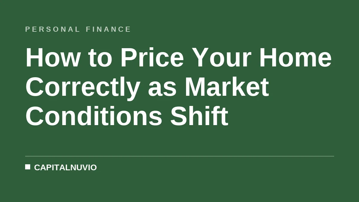 How to Price Your Home Correctly as Market Conditions Shift