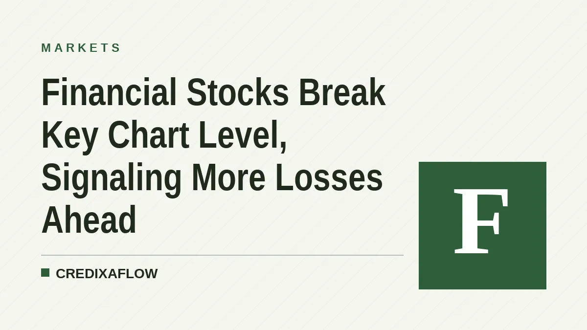 Financial Stocks Break Key Chart Level, Signaling More Losses Ahead