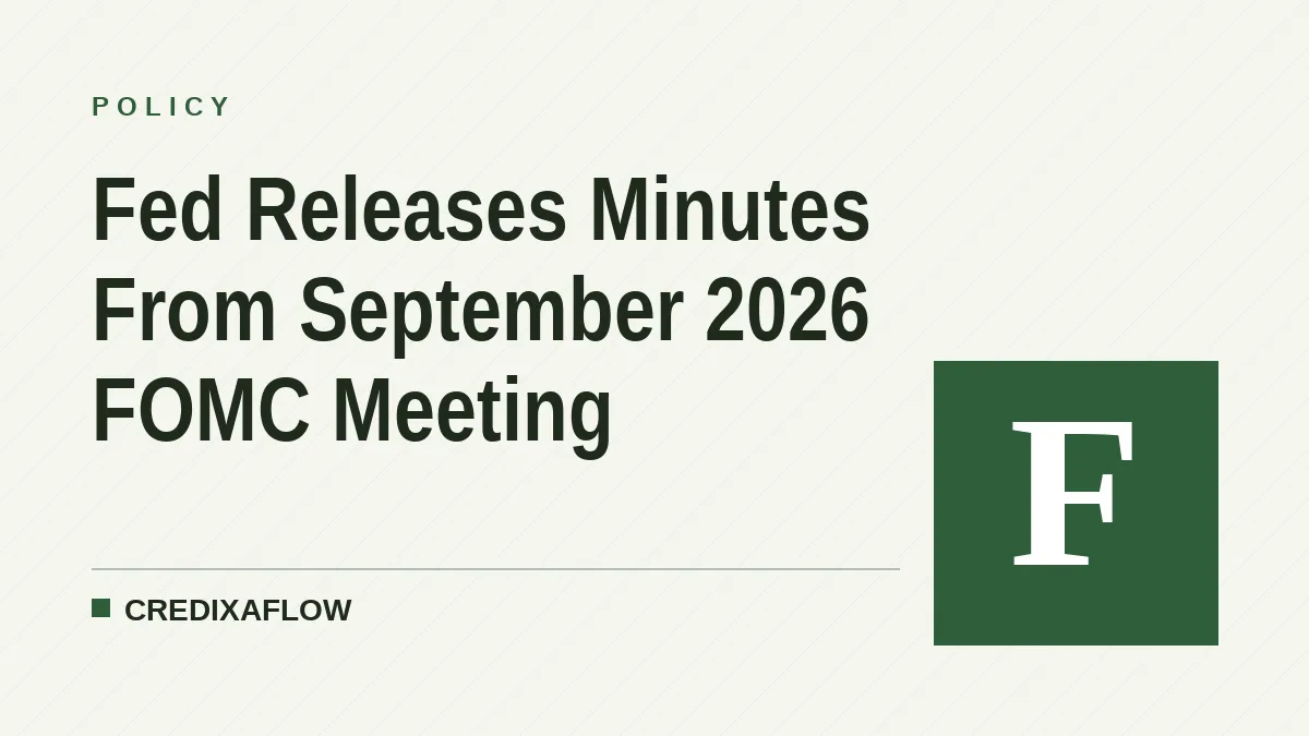 Fed Releases Minutes From September 2026 FOMC Meeting