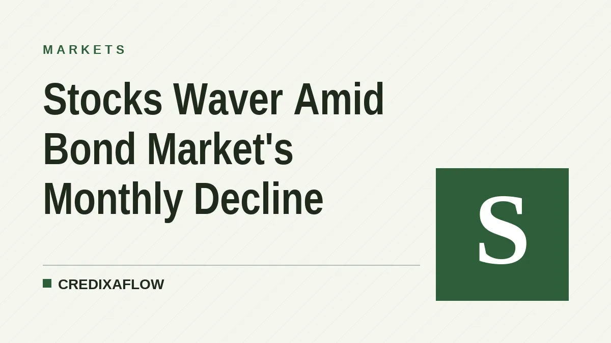 Stocks Waver Amid Bond Market's Monthly Decline