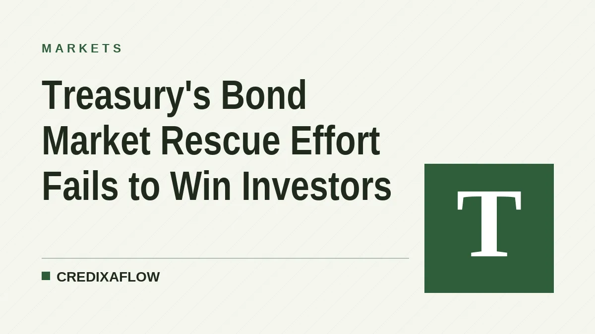 Treasury's Bond Market Rescue Effort Fails to Win Investors