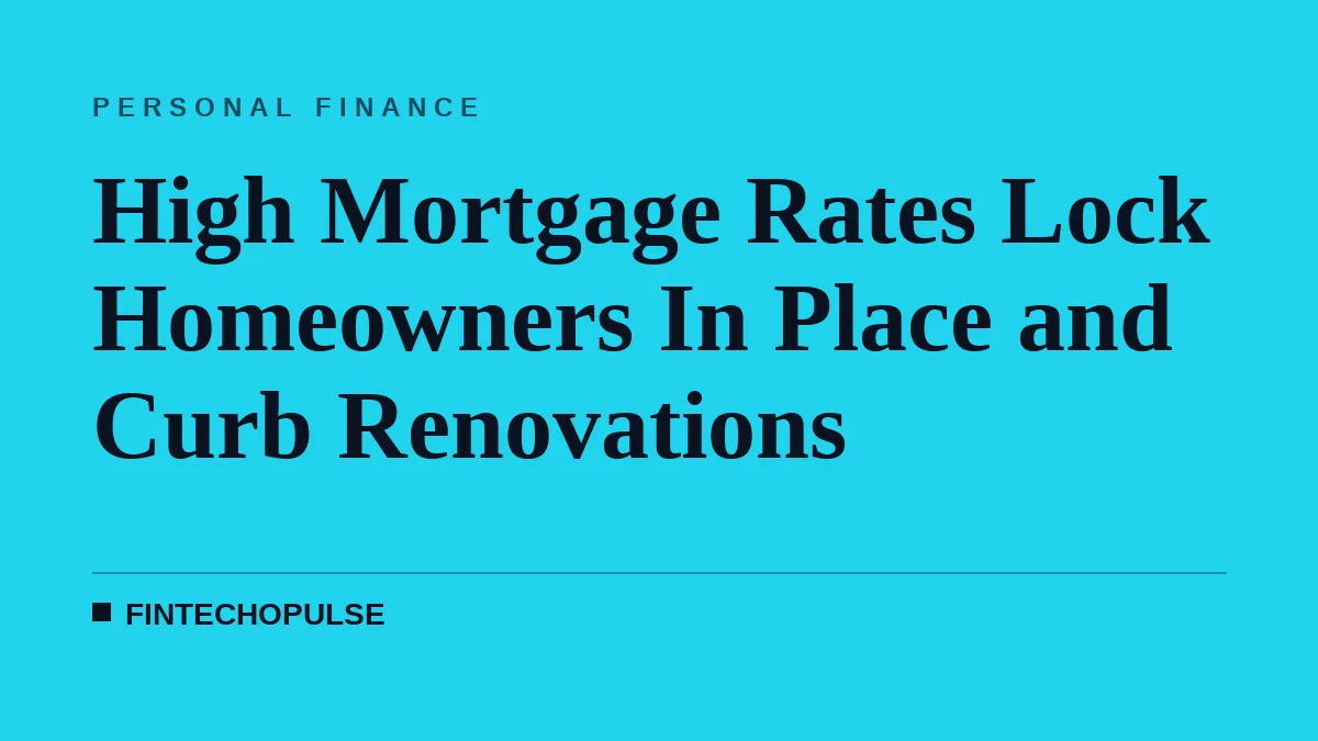 High Mortgage Rates Lock Homeowners In Place and Curb Renovations