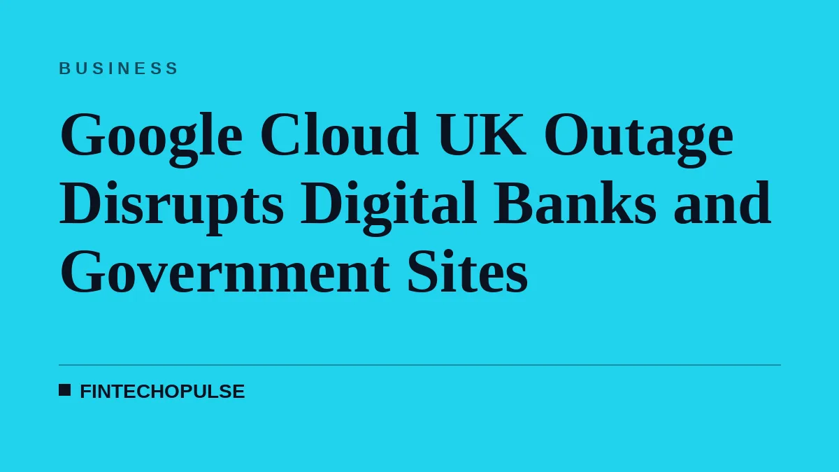 Google Cloud UK Outage Disrupts Digital Banks and Government Sites