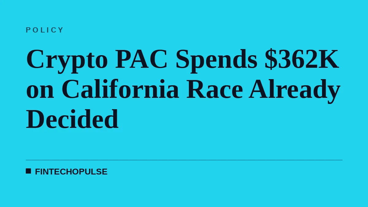 Crypto PAC Spends $362K on California Race Already Decided