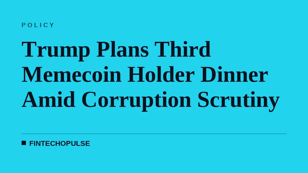 Trump Plans Third Memecoin Holder Dinner Amid Corruption Scrutiny