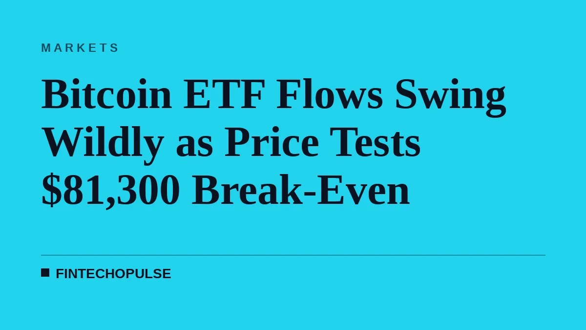 Bitcoin ETF Flows Swing Wildly as Price Tests $81,300 Break-Even