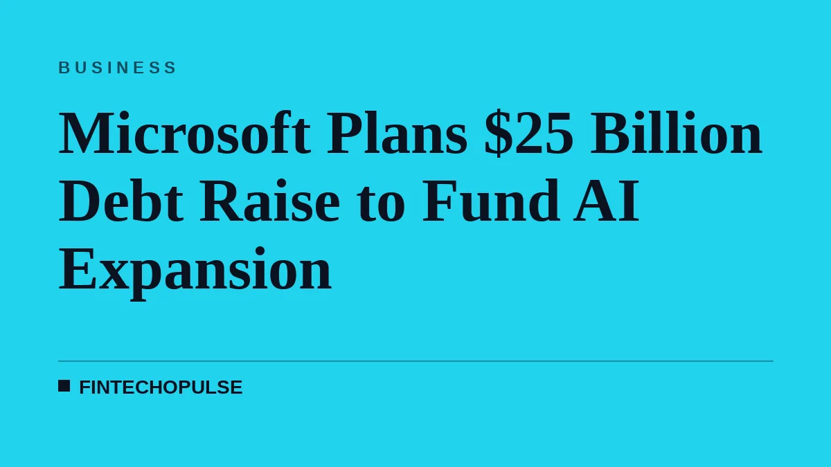 Microsoft Plans $25 Billion Debt Raise to Fund AI Expansion