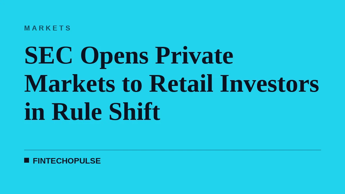 SEC Opens Private Markets to Retail Investors in Rule Shift