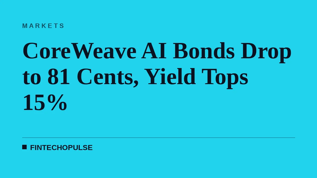 CoreWeave AI Bonds Drop to 81 Cents, Yield Tops 15%