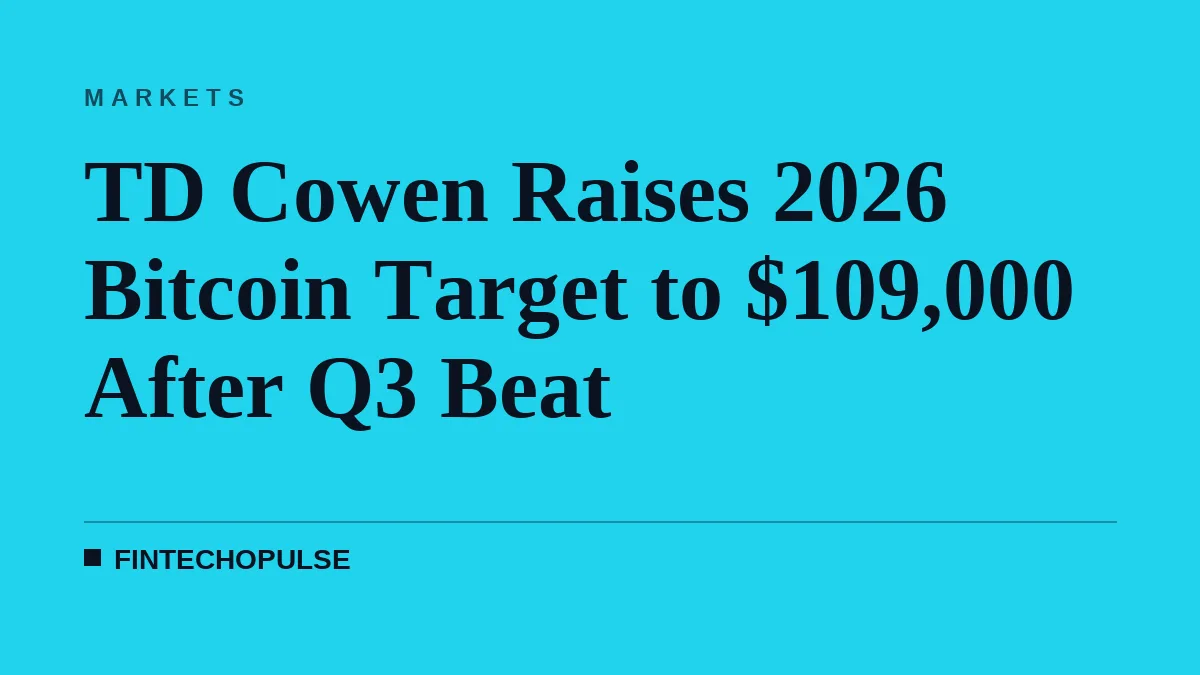 TD Cowen Raises 2026 Bitcoin Target to $109,000 After Q3 Beat