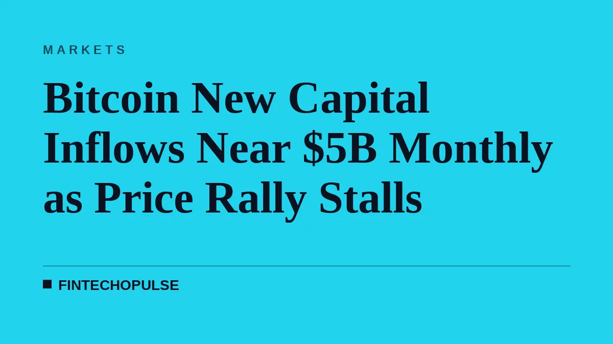 Bitcoin New Capital Inflows Near $5B Monthly as Price Rally Stalls