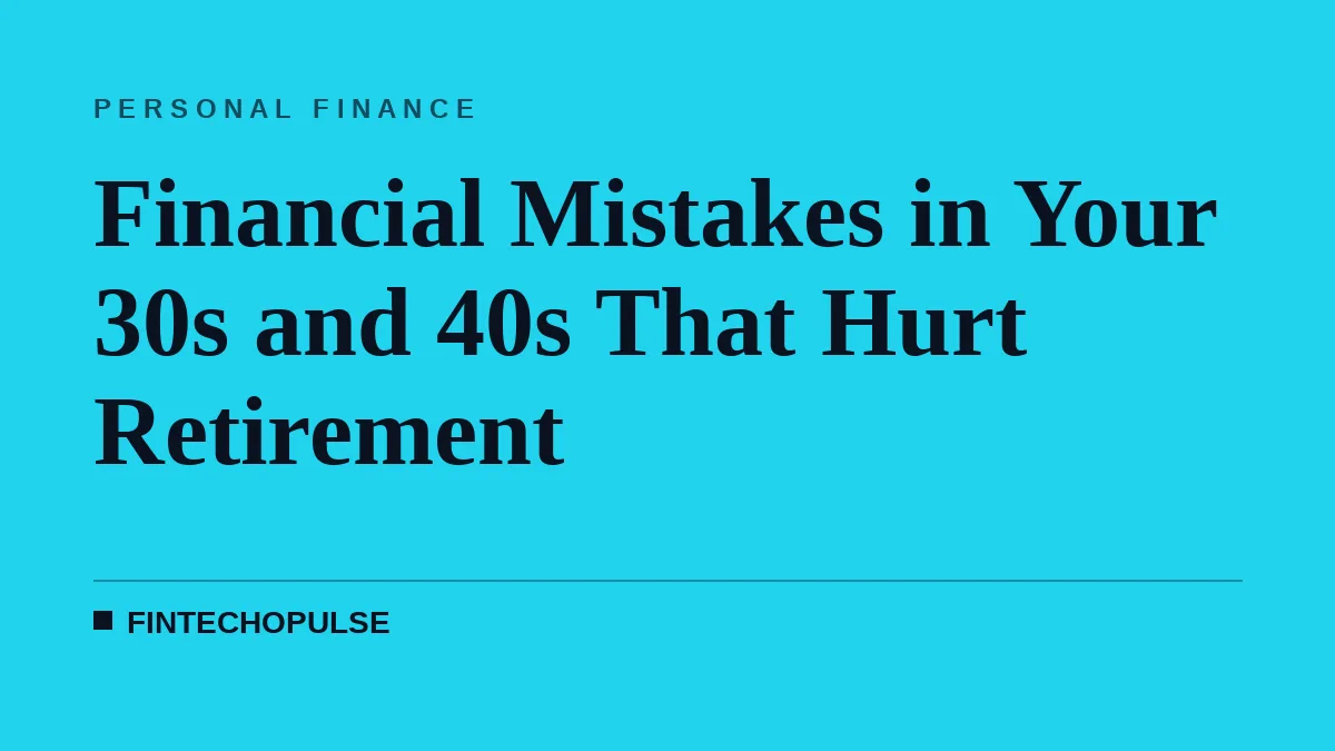 Financial Mistakes in Your 30s and 40s That Hurt Retirement