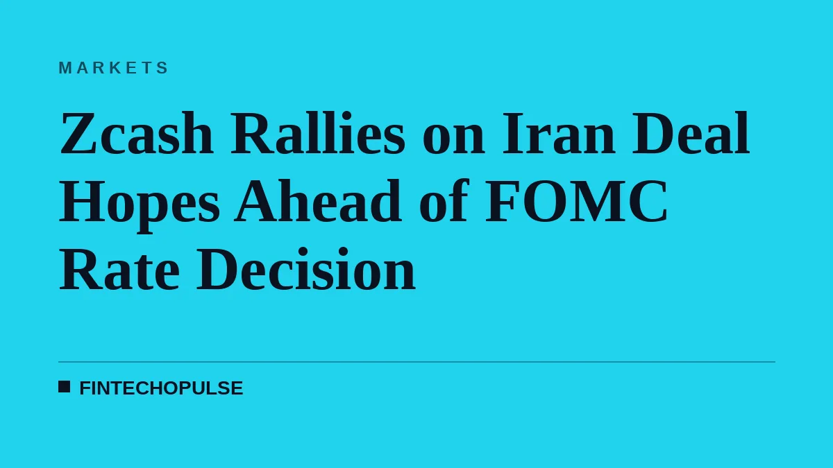 Zcash Rallies on Iran Deal Hopes Ahead of FOMC Rate Decision