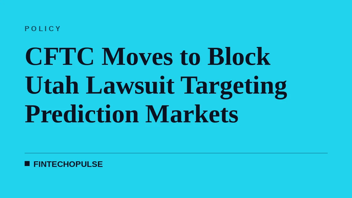 CFTC Moves to Block Utah Lawsuit Targeting Prediction Markets