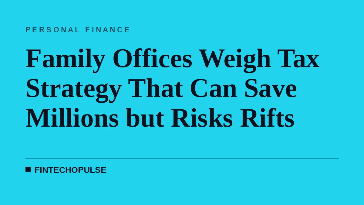 Family Offices Weigh Tax Strategy That Can Save Millions but Risks Rifts