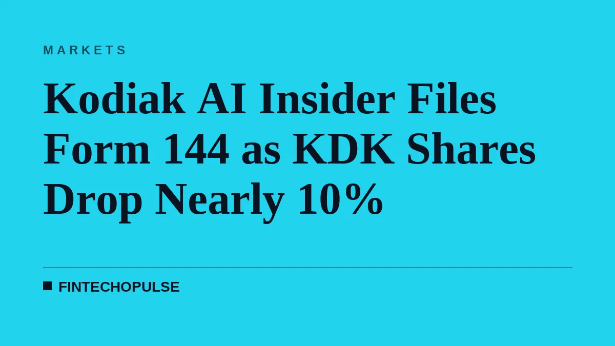 Kodiak AI Insider Files Form 144 as KDK Shares Drop Nearly 10%