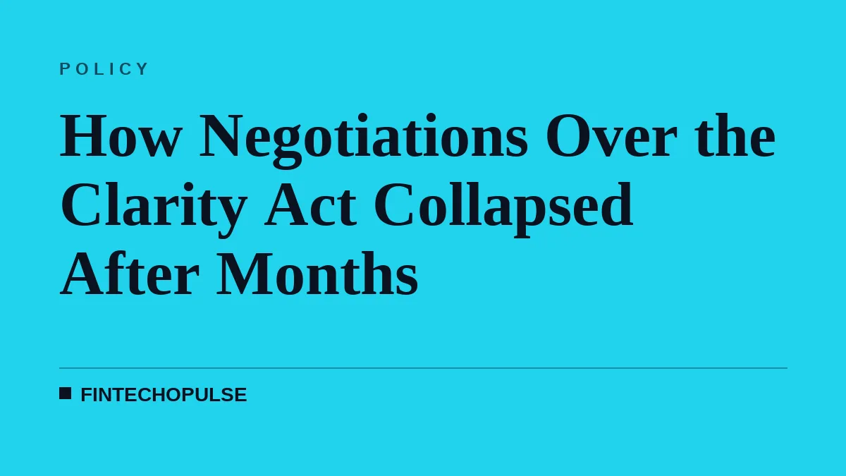 How Negotiations Over the Clarity Act Collapsed After Months