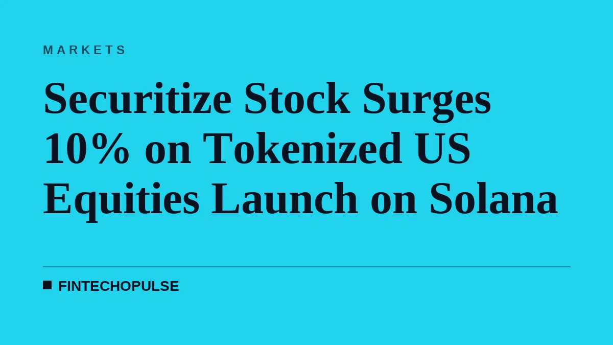 Securitize Stock Surges 10% on Tokenized US Equities Launch on Solana