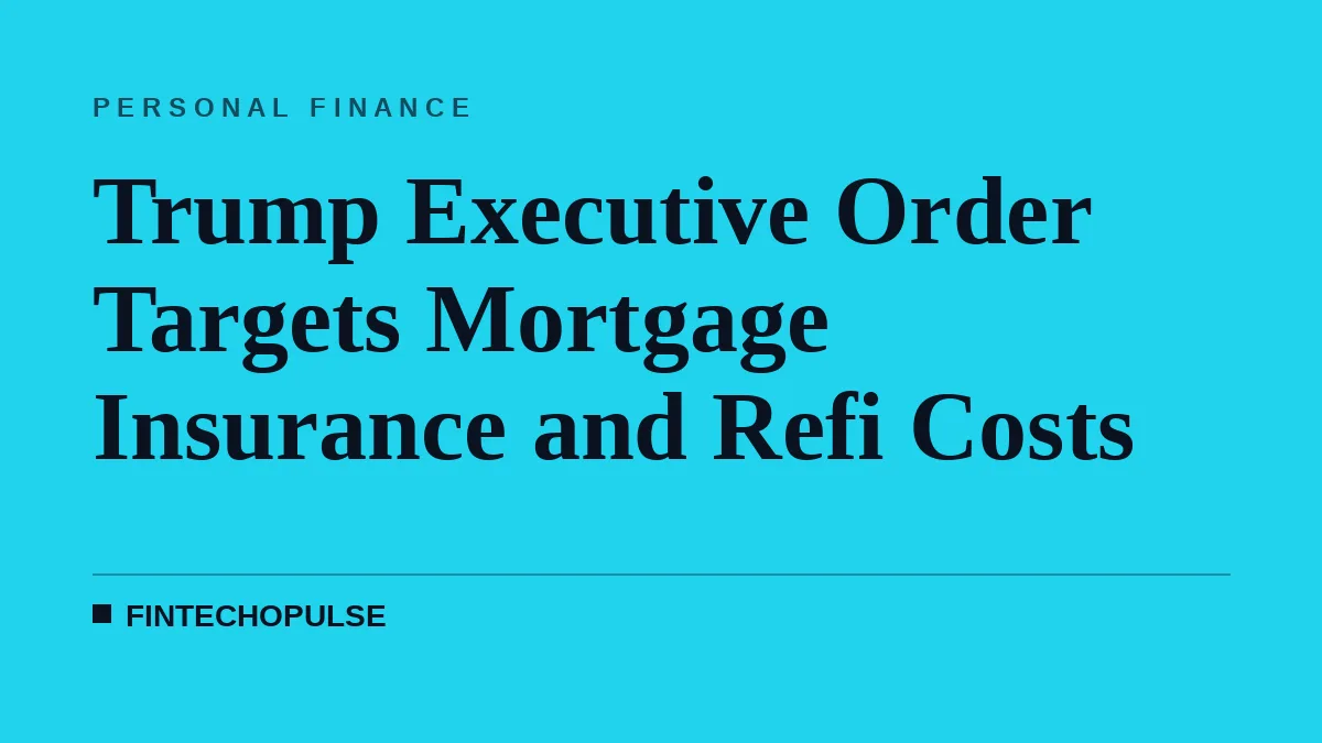 Trump Executive Order Targets Mortgage Insurance and Refi Costs