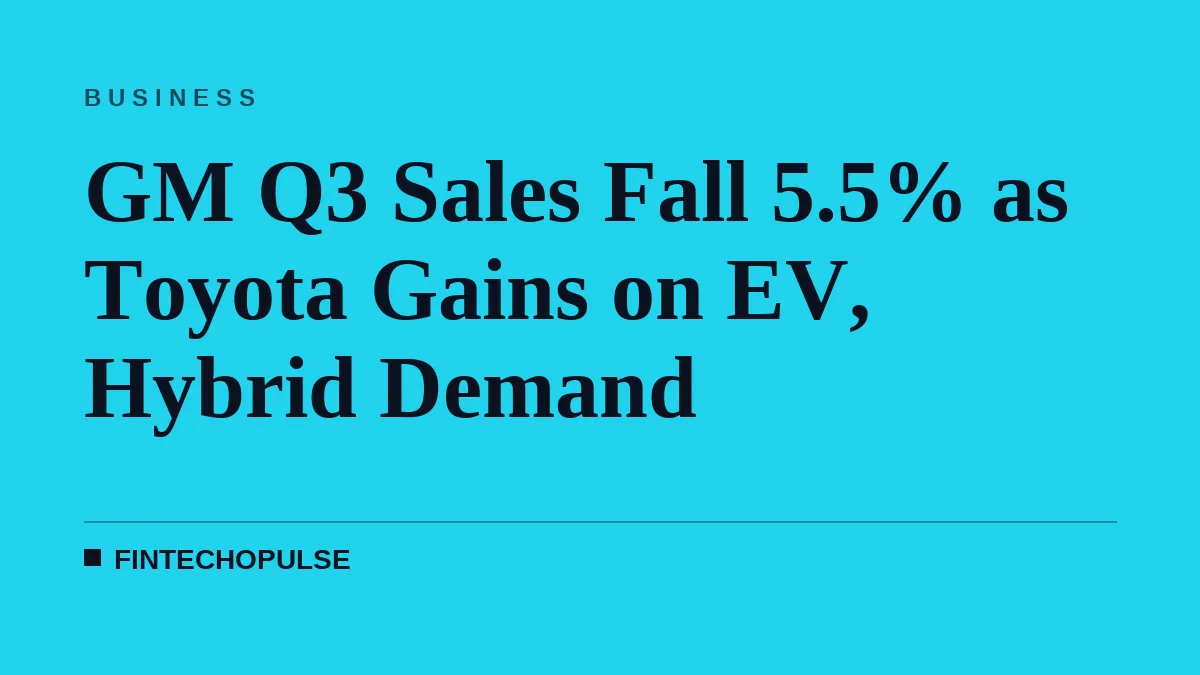GM Q3 Sales Fall 5.5% as Toyota Gains on EV, Hybrid Demand