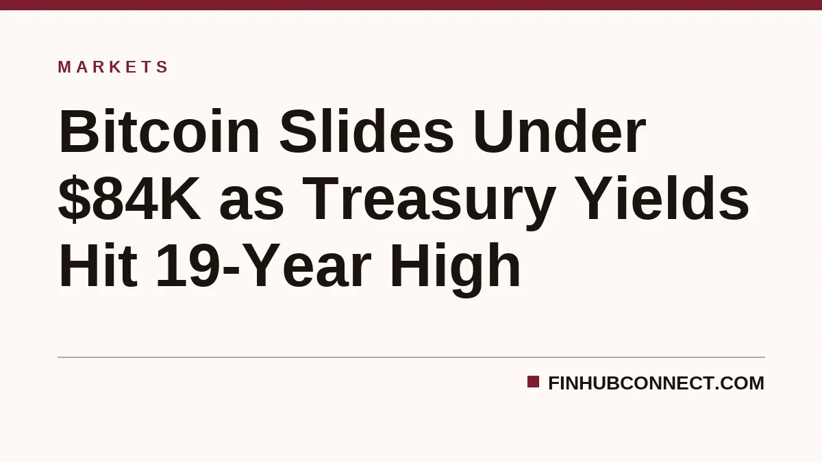 Bitcoin Slides Under $84K as Treasury Yields Hit 19-Year High