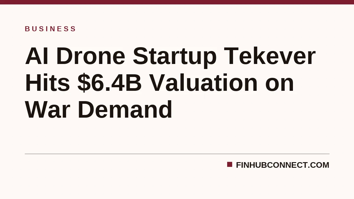 AI Drone Startup Tekever Hits $6.4B Valuation on War Demand